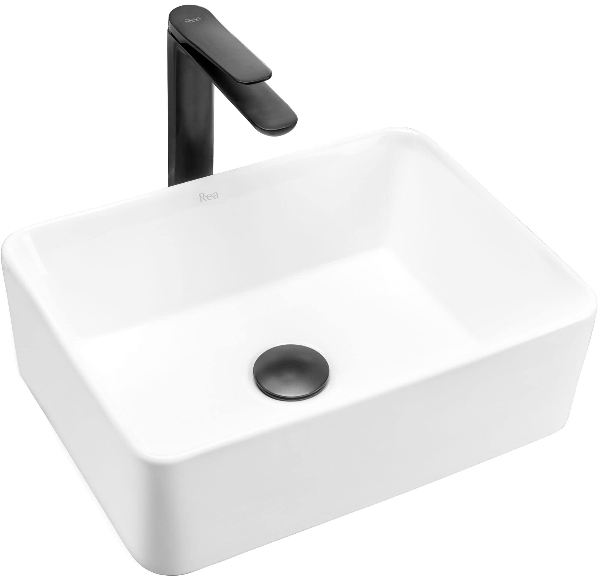Aufsatzwaschbecken aus Keramik, rechteckig, Weiß – freistehend, 31x41