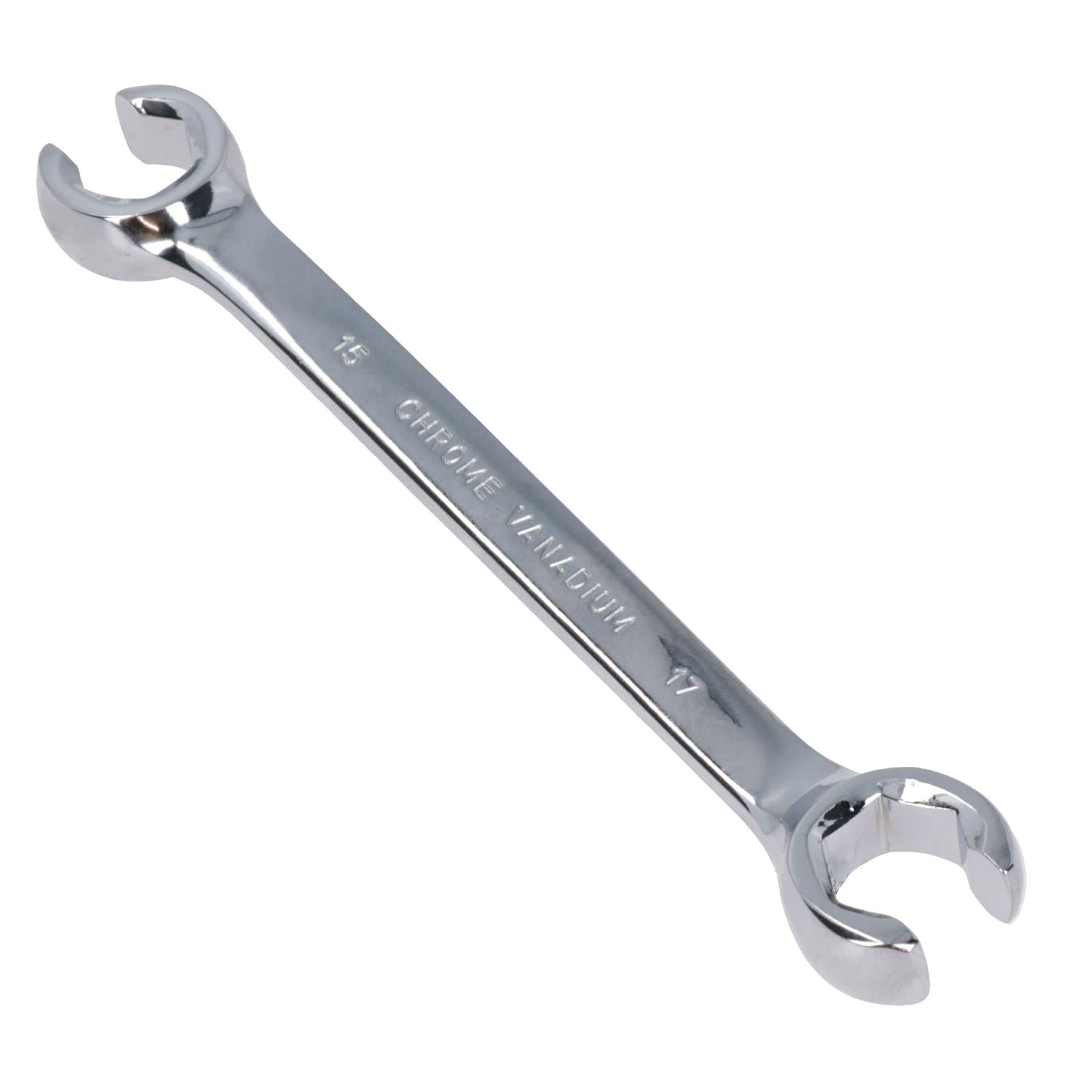 Ab Tools Silver 15Mm + 17Mm Metric Combination Flare Nut Brake Gas Fuel Pipe Spanner Wrench