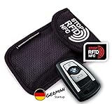 🏆 2 RFID SCHUTZ FÄCHER STATT NUR 1! RFID Blocking Material nicht nur im Fach für Autoschlüssel, sondern auch im Fach der kontaktlosen Bankkarte. Sicherer Schutz rundum, nicht nur in 1 Fach!