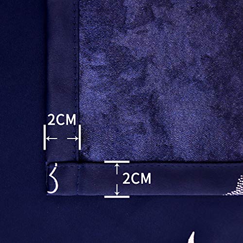 Image of BGment Kids Curtains for Bedroom 72 Inch Length 2 Panels Set, Star and Moon Blackout Curtains for Boys Room Decor, Nursery Thermal Insulated Room Darkening Curtains with Grommet, 42 Wide, Navy Blue