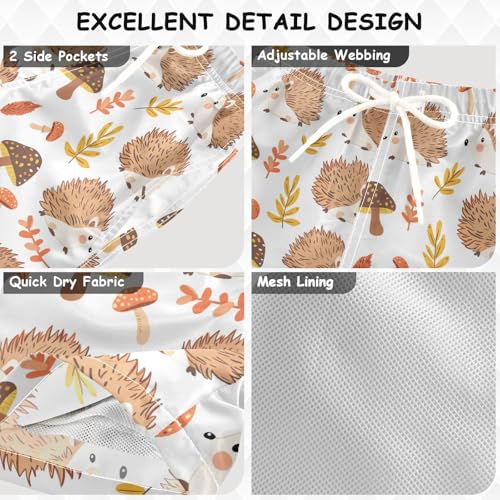senya Mushroom Hedgehogs Boys Swim Trunks Toddler Shorts Swimwear Boardshorts3