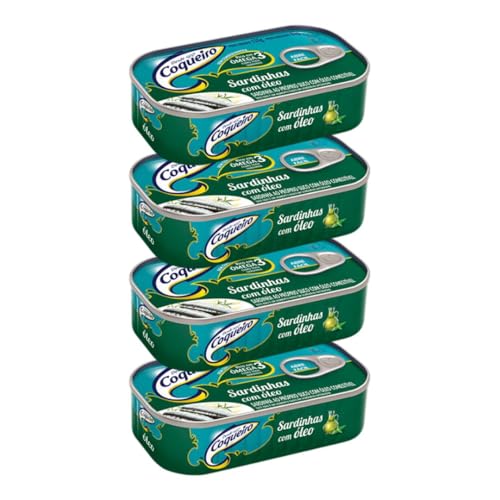 Kit 4 Sardinhas Coqueiro em Óleo 125g – Fonte de Proteína e Ômega 3 Sem Conservantes