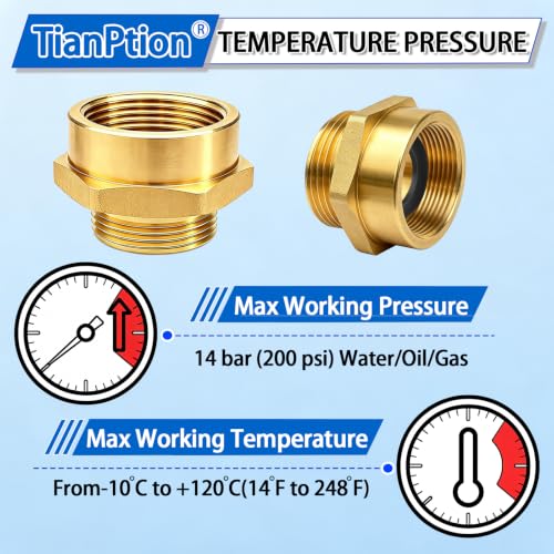 TianPtion 1-1/2" NST Female x 1-1/2" NPT Male Hexagon Fire Hydrant Adapter by TianPtion - Used condition - Image 4
