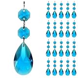 GOLDENHAITAI 20pcs Teardrop Chandelier Lighting Crystals Pendant Accessories Almond Prism Pendant Co
