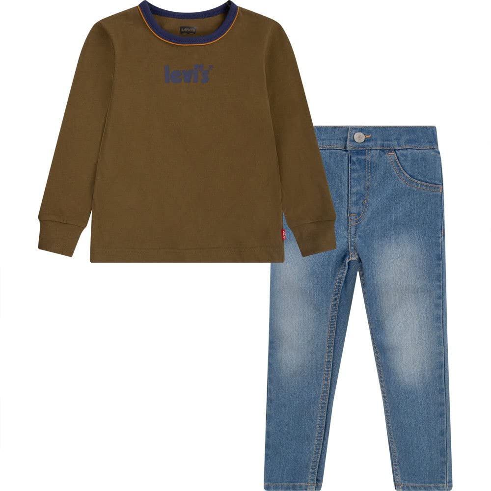 Levi's Lvb Poster Logo Ringer and Denim Sudadera para Bebés