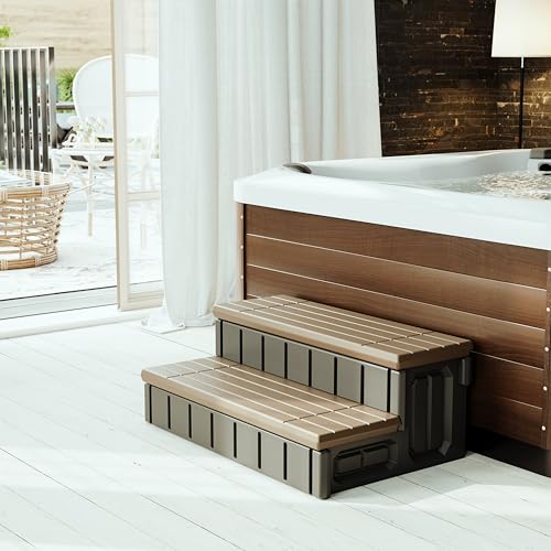 HECASA Outdoor Hot Tub Steps with Storage