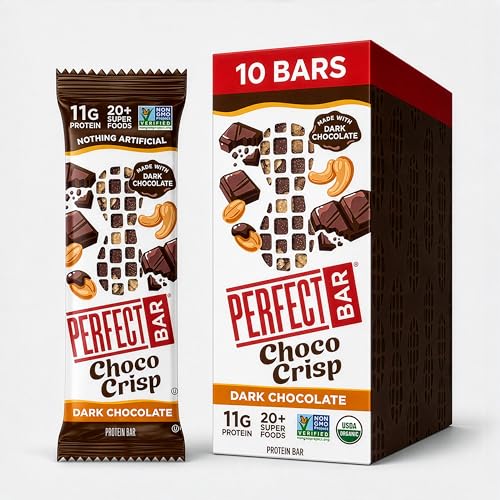 Perfect Bar Protein Bars, Choco Crisp Dark Chocolate, 10 x 1.94 oz