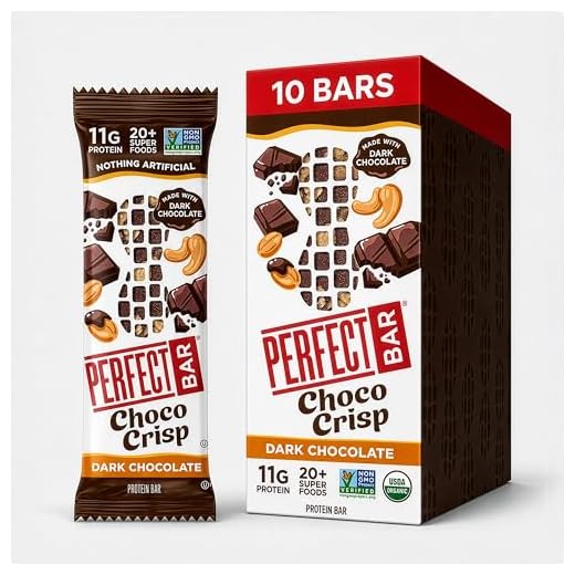 Perfect Bar Layers Crispy Peanut Butter & Chocolate Bar, Protein Snack, Gluten Free, Soy Free, Non GMO, No Sugar Alcohols, 1.9 Ounce Bars, 10 Count