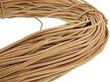 Esnado Ficelle ronde en cuir 3 mm Couleur naturelle Plusieurs longueurs, naturel, 10 mètres