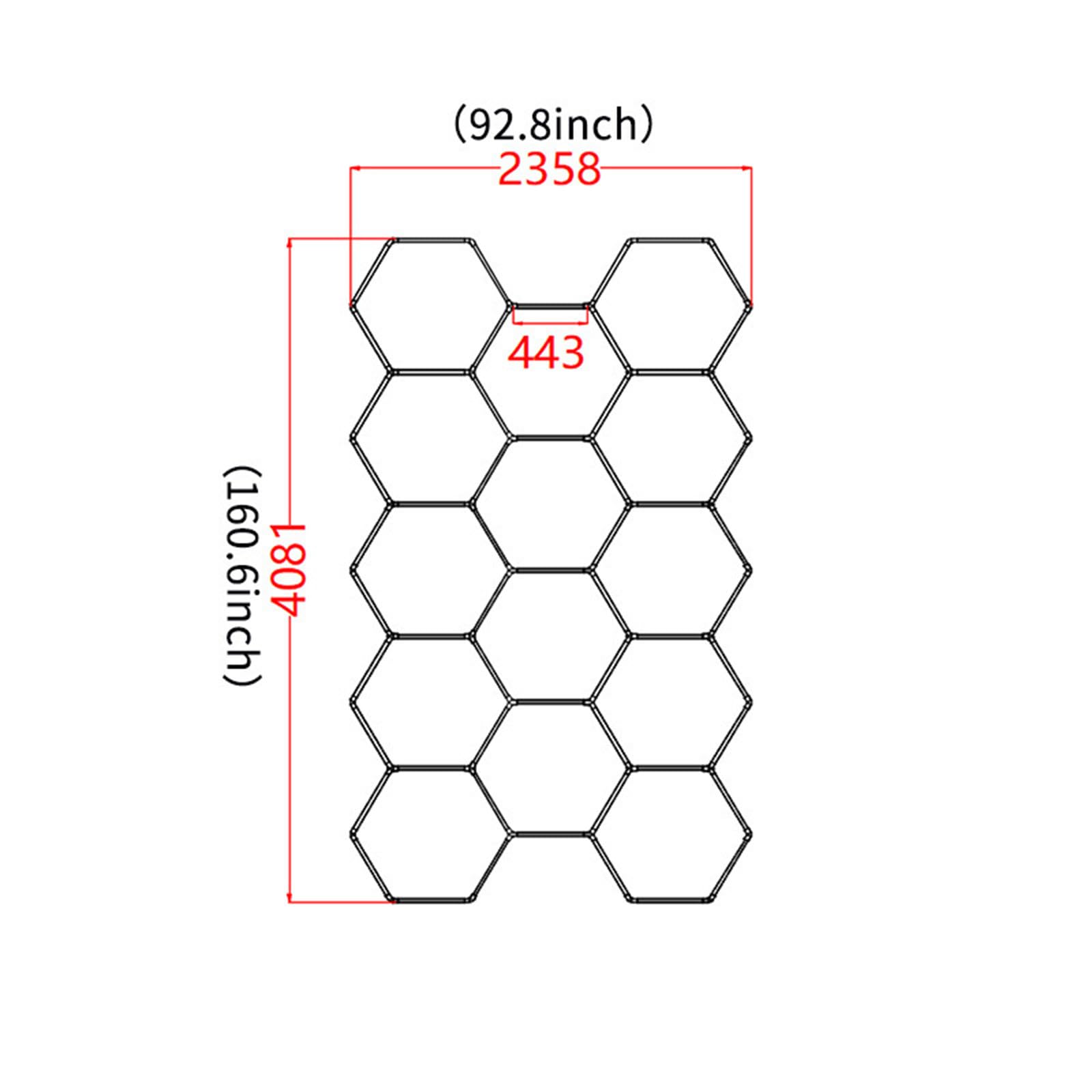 14 Hexagonal LED Garage Lights 65000K Pure White Light Honeycomb Lights for Garage Workshop Car Beauty Shop Exhibition — view 8