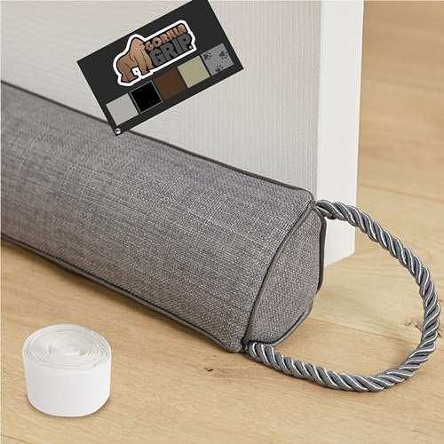 GORILLA GRIP Weighted Door Draft Stopper for Bottom of Doors, 32in Grey