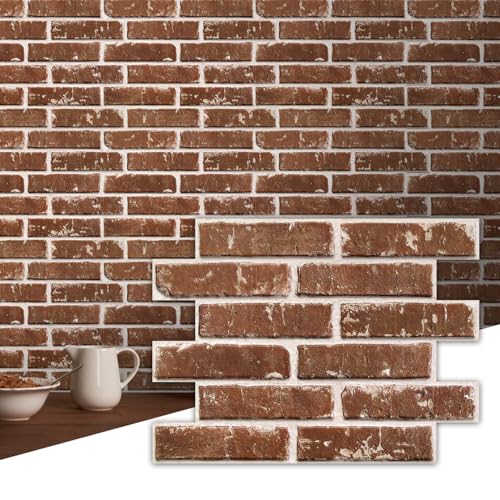 Commomy 3D Peel and Stick Faux Brick Wall Panels - 10pcs 15.74" x 11.8"