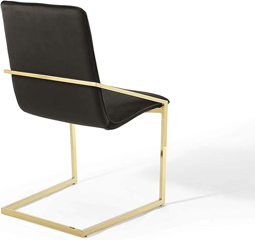 Miniatura 6 de Modway Pitch Performance - Sillón de comedor de terciopelo, dorado y negro, 21.5 x 19.5 x 35.5