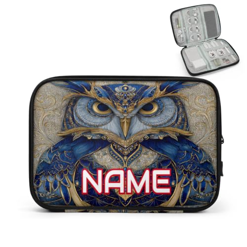 RPWOBBYQ Custom Electronics Organizer Ethnic Owl Bird Travel Cable Pouch Large Tech Accessories Case Waterproof Cord Storage Bag for Power Bank Charger Phone Earphone
