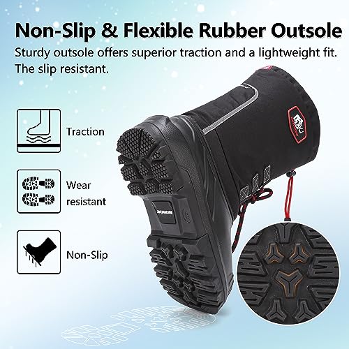 Image of Winter Boots for Men Snowmobile Boots Waterproof for Cold-Weather Up to -40C