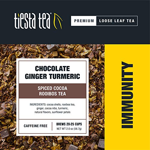 Tiesta Tea - Chocolate Ginger Turmeric Spiced Cocoa Rooibos Tea, 25 Servings, 2 Ounce Pouch, Non-Caffeinated, Loose Leaf Herbal Tea Blend #TOP1