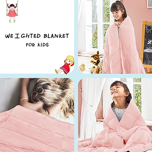 CYMULA Weighted Blanket Kids 5 Pounds (36''*48'' Small Size) - Cooling Breathable Children Heavy Blankets Summer Winter - Ultra Microfiber Soft Comfort with Glass Beads - Gifts for Boys/Girls