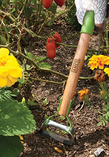 AMES 1985450 Mini Action Hoe with Hardwood Handle and Cushion Grip, 14 Inch