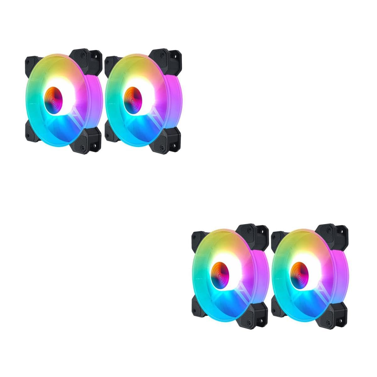 Artibetter 4piezas Ventiladores Rgb Para Pc Enfriadores De Caja Silenciosos De Luz Accesorios Para Ordenador De Escritorio