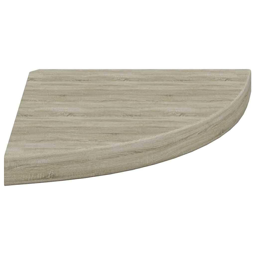 Estantería de esquina flotante de madera de densidad media (35 x 35 x 3,8 cm), diseño de roble | Estante de pared para sala de estar o pasillo que ahorra espacio con soporte invisible y capacidad de carga de hasta 5 kg.