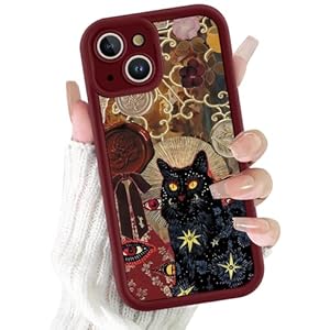 iPhone 13 Beschermhoes Kat - Schattige Rode Siliconen Hoes, Schok- en Krasbestendig, Camera-Bumper