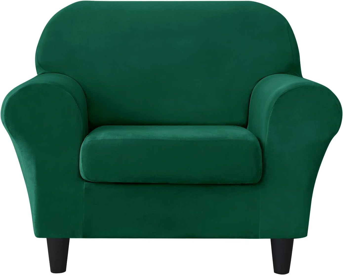 Stretch Chair Sofa Slipcovers, Thick Velvet Sofa Covers Soft Couch Cover Armchair Slipcover Furniture Protector for Kids Pets (Small, Green)