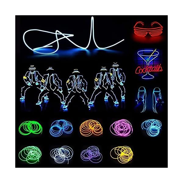 Jiguoor el wire bright neon light strip 360° illumination rope light - image 6