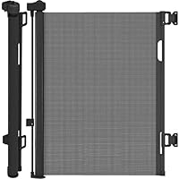 DIKOTS Black Retractable Stair Gate for baby & Pet - 140 cm wide & 86 cm tall extendable baby gate - Retractable Stair Gates for Dog & cat - Black Baby gate for stairs, Indoor & doorways