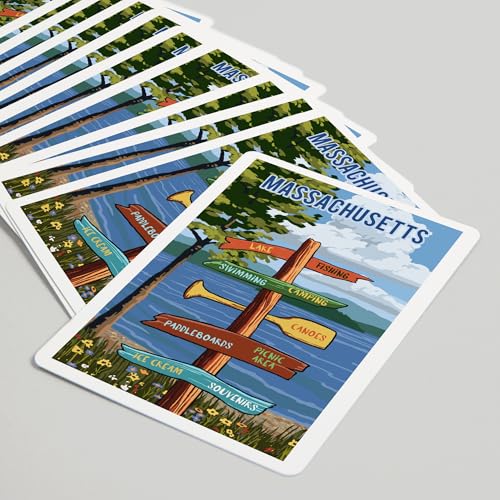 Baraja de cartas Poker Massachusetts con 52 naipes miniatura 5