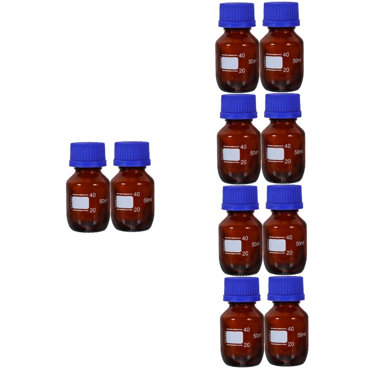 TOPBATHY 5 Sätze Reagenzflasche Mit Blauem Deckel Chemikalienflaschen Versiegelte Reagenzflasche Reagenzmedienbehälter Für Labore Messflasche Für Reagenzien Mit 2 Stück * 5