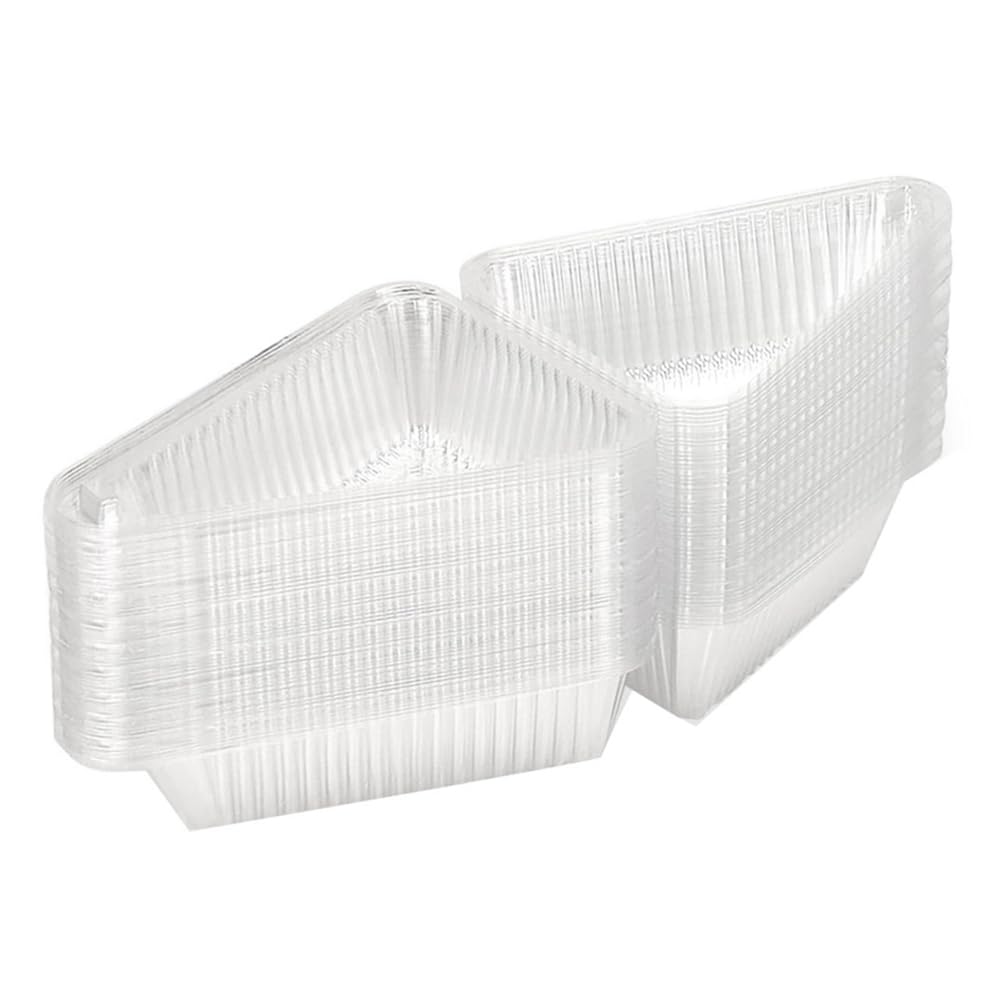Ksrnsne 50Pcs Cake Containers with Hinged Lid,Disposable Pie Boxes,Individual Cheesecake Containers,Cake Carriers