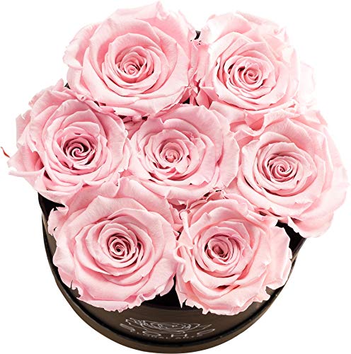 Soho Floral Arts | Real Roses That Last a Year and More| Fresh Flowers |Eternal Roses in a Box (Pink 7 X-Large Roses) - Thumbnail 4