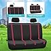 FH Group Car Seat Covers Full Set Cloth - Universal Fit Automotive Seat Covers, Low Back Front Seat Covers, Solid Back Seat Cover, Washable Car Seat Cover for SUV, Sedan and Van Burgundy