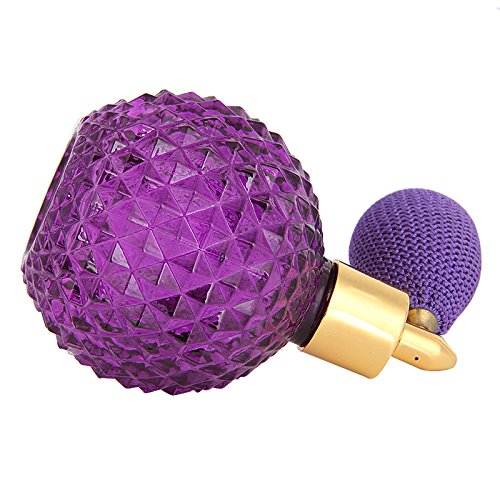 Yangland 100Ml Women Vintage Perfume Bottle Short Spray Atomizer Refillable Empty Glass Bottle (Purple) #TOP3