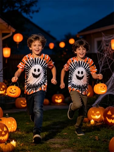 Image of Boys Tie Dye Shirt Size 4-14 Hippies Senior Rainbow Tees T Shirts for Kids