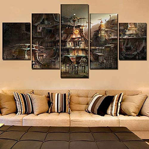 DAXIAO Canvas Print Painting Home Decorative Modular Framework5 Panel Building City Sci Fi Steampunk Poster Modern Wall Art Picture (Color : No Framed, Size (Inch) : Size1) steampunk buy now online DAXIAO Canvas Print Painting Home Decorative Modular Framework5 Panel Building City Sci Fi Steampunk Poster Modern Wall Art Picture (Color : No Framed, Size (Inch) : Size1) steampunk buy now online