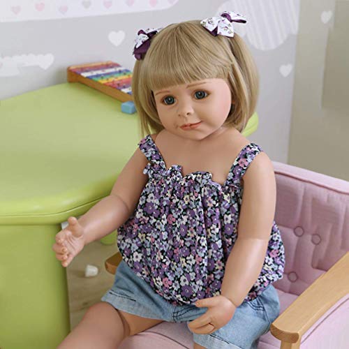 WYZQ 39 Zoll 98CM Reborn Kleinkindpuppen Super Real Größe Kleinkind Reborn Puppen Kind Modell Mädchen Vollsilikon… – Bild 3