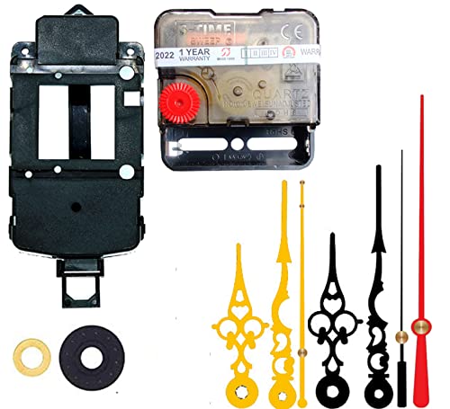 Image of Silent Pendulum Type Quartz Clock Moviment Mechanism 12 MM Sweep Silent Motor DIY Kit (Needles : Antique Black,Gold,Red)