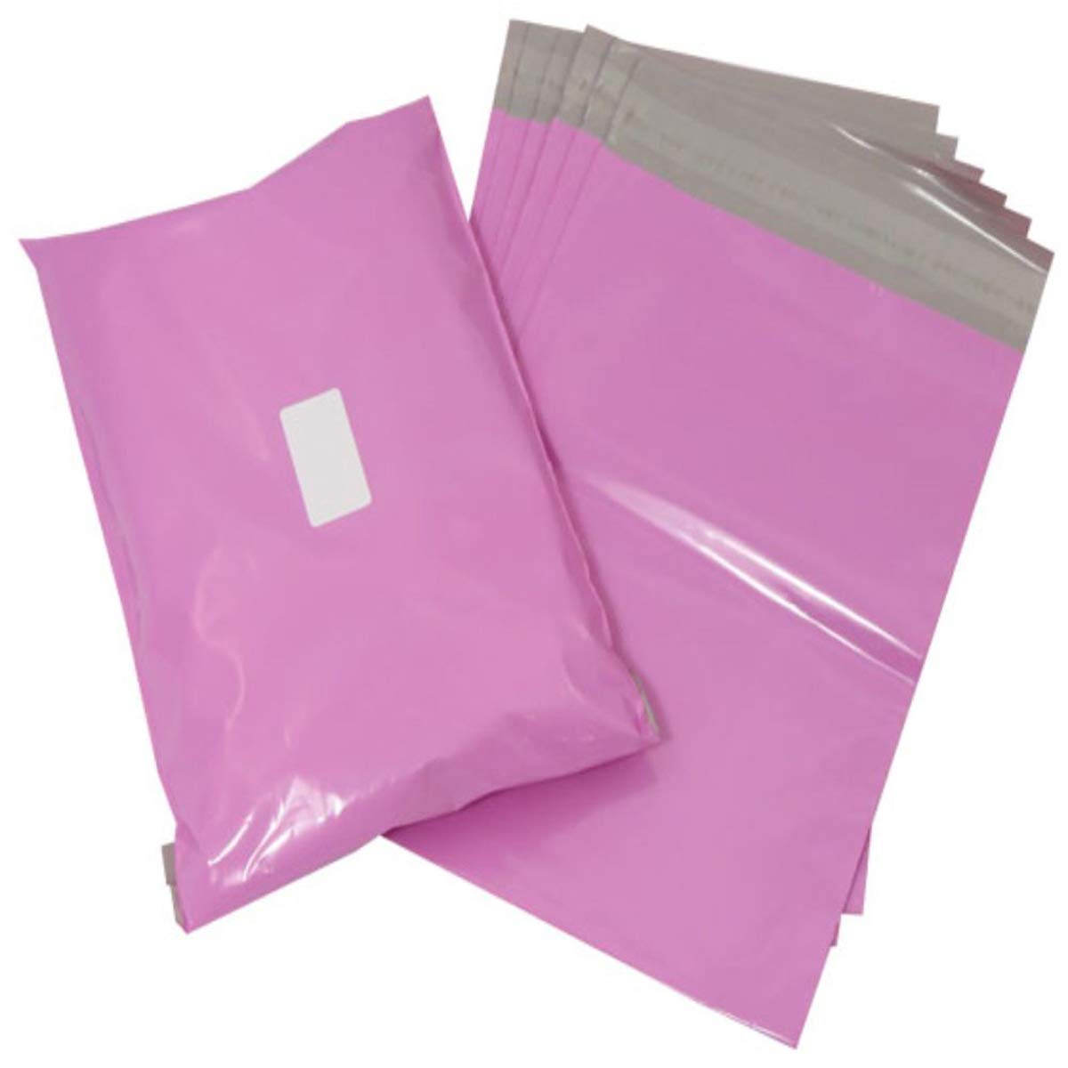 Pink Strong Tough Mailing Bags - Sticky Self Seal Flap - Poly Plastic Polythene for Postal Postage Packaging Courier Mail Pouch Sacks - Premium Quality (250, 17X22" (430x560mm))