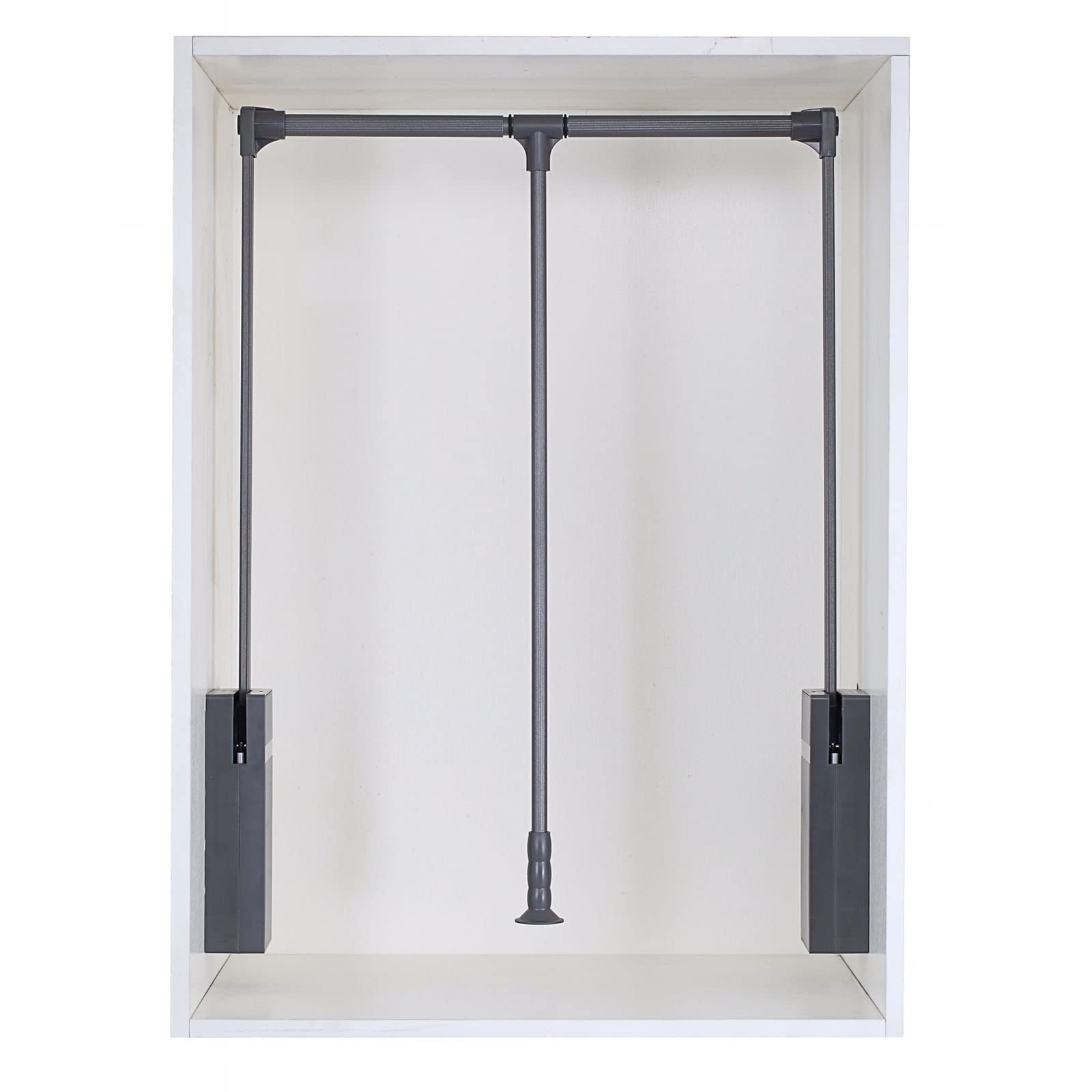 AYCDL Retractable Closet Rod, Adjustable Pull-Down Wardrobe Rail for High Sto Spaces,Black-83-115cm