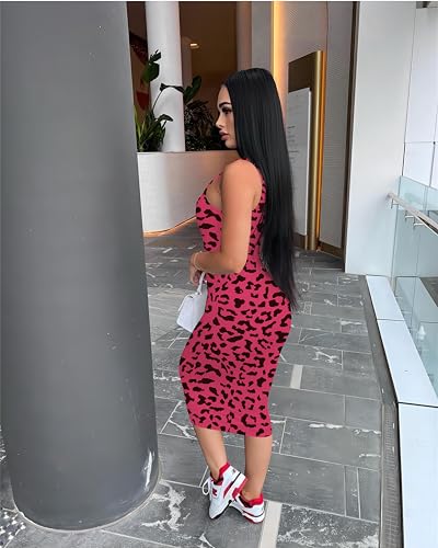 Image of Nimsruc Women Casual Sexy Tank Top Bodycon Dress Summer Pencil Sleeveless Basic Midi Club Dresses