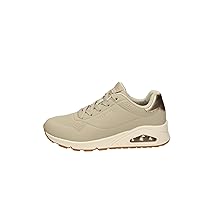 Skechers Uno Golden Air Scarpe da Ginnastica da Donna, Taupe Durabuck, Silver Trim, 38 EU