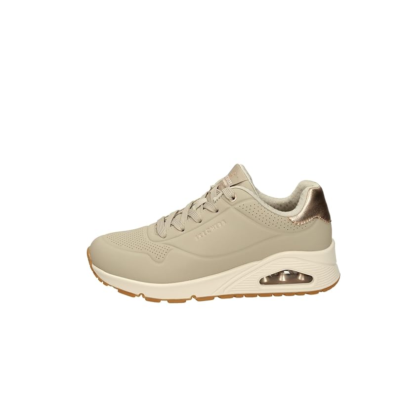 Skechers Uno Golden Air Scarpe da Ginnastica da Donna, Taupe Durabuck/Silver Trim, 38 EU
