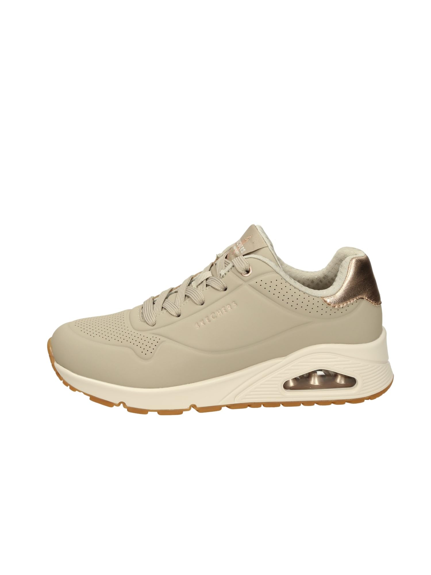 Skechers Uno Golden Air Scarpe da Ginnastica da Donna, Taupe Durabuck/Silver Trim, 38 EU