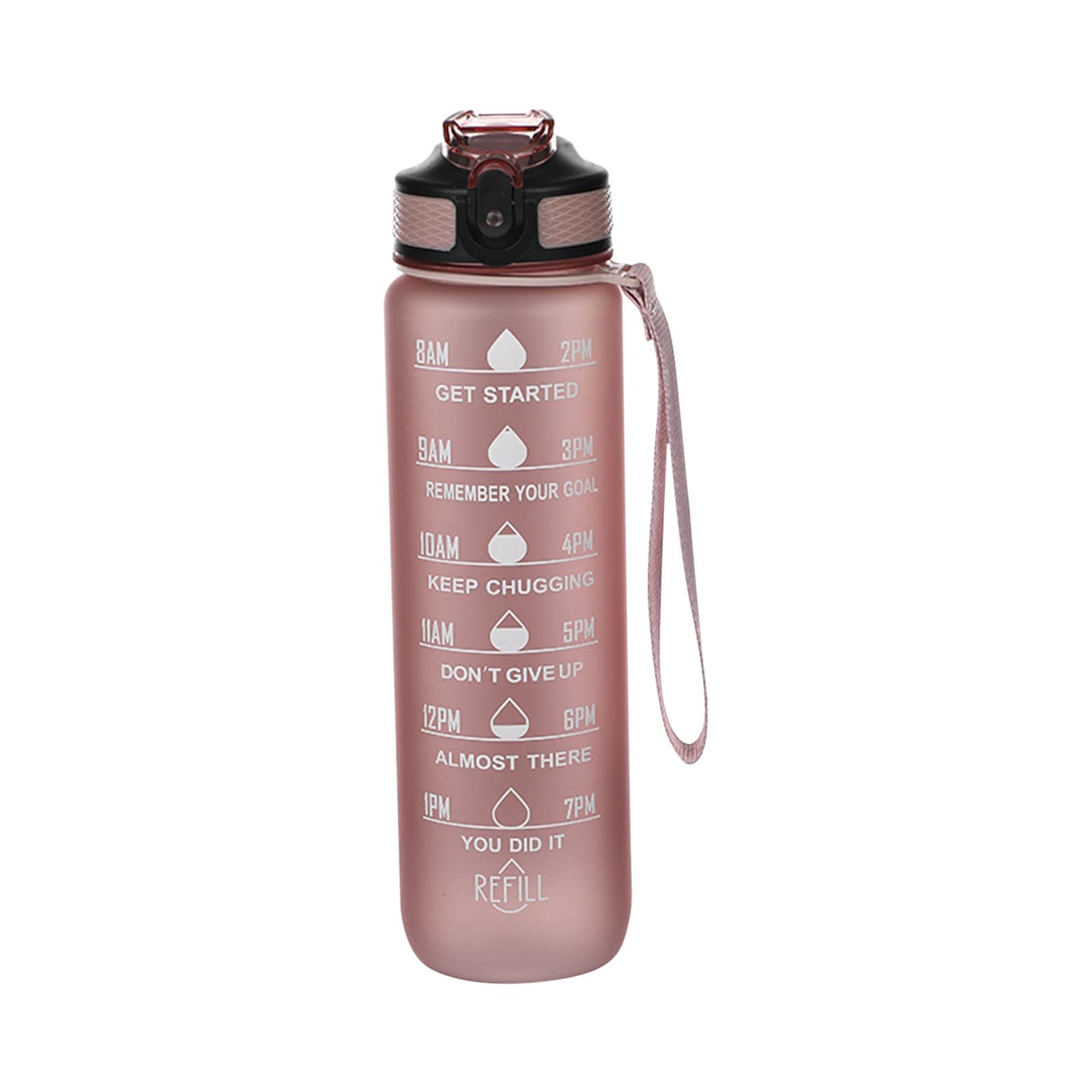 32 Oz Water Bottle With Time Marker - Motivational Squeezing Ejection Opening BPA Free Travel Bottle for Sports
