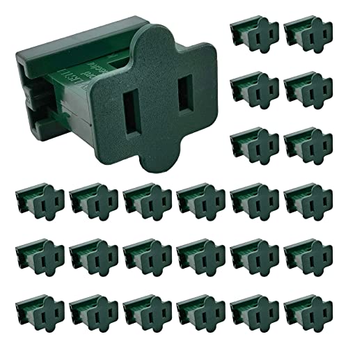 Image of 25 Pack SPT-2 Vampire Slip Zip Plug Gilbert Female for Christmas Lights Sets (SPT-2 Green)