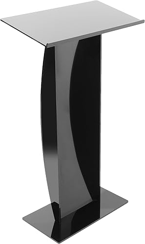 VIVO Soporte acrílico para podio, elegante atril de presentación profesional con plataforma de superficie de lectura de 27 pulgadas para oficina,