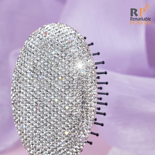 Peine mini portátil Rhinestone para cabello mujer miniatura 6