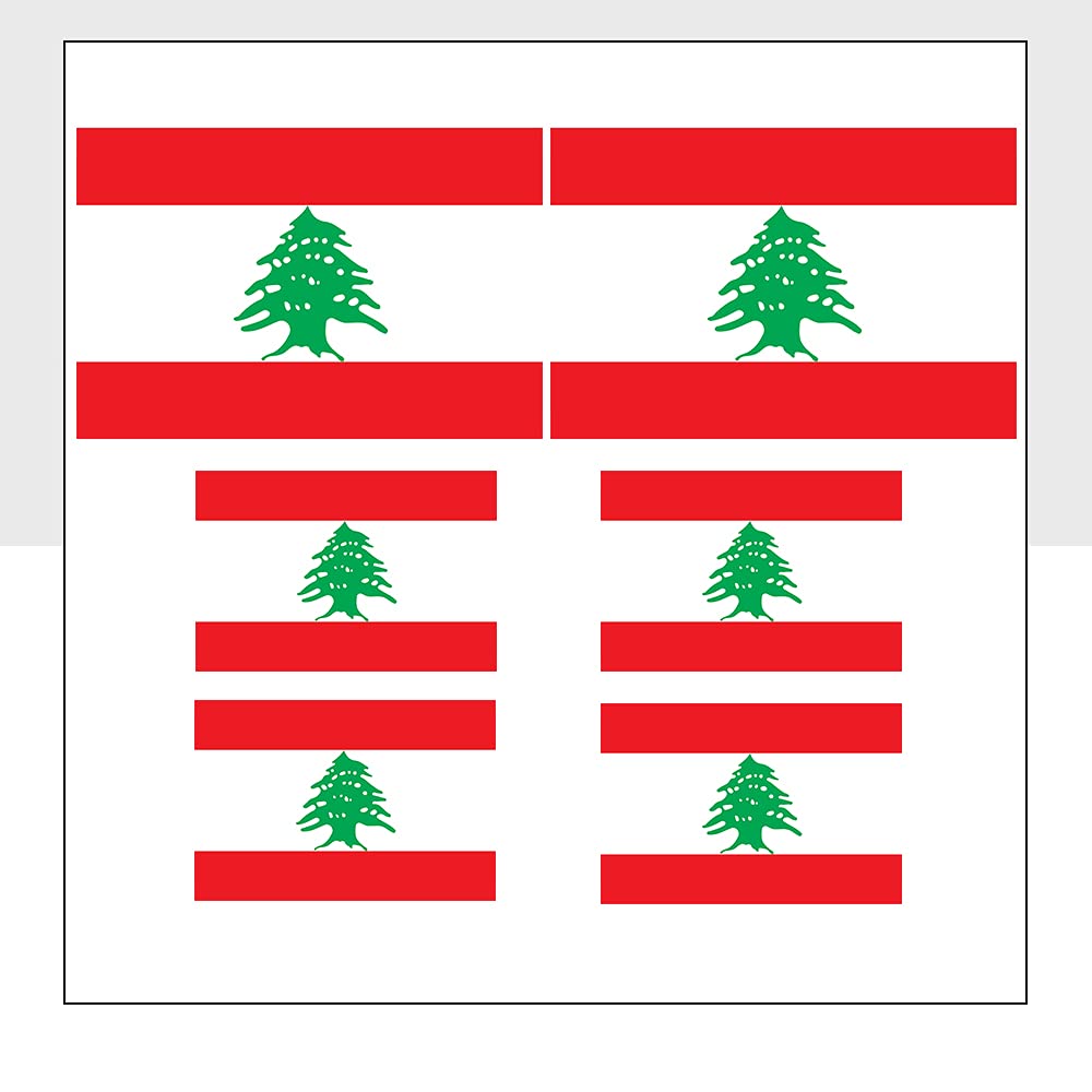 Packwith Mixed Pack Of 6 Lebanon Flag Sticker Vinyl Lbn Flag Labels For Bike Van Windows Laptop Ipad Helmet Bumpers Packwith® #P1039