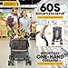𝐈𝐦𝐩𝐫𝐨𝐯𝐞𝐝 𝐕𝐞𝐫𝐬𝐢𝐨𝐧 Folding Shopping Cart for Groceries, 80lbs Collapsible Grocery Cart with Removable Basket and Swivel Wheels, One-Hand Fold, Portable Personal Stroller Shopping Carts